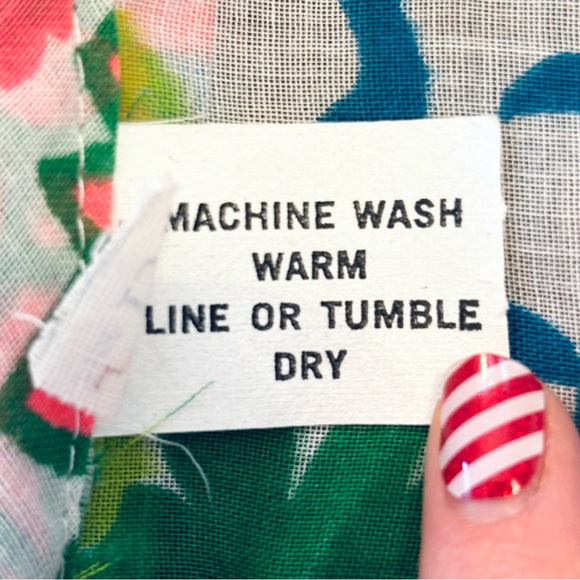 Vintage 70s Retro Floral Button Down Crop Top Blouse Green Pink White - Picture 6 of 6